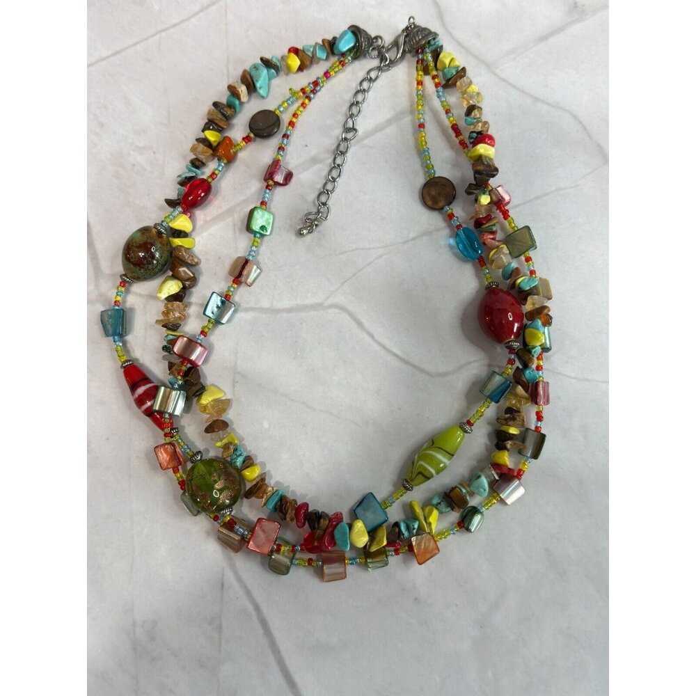Southwestern Style Glass, Shell, & Porcelain Necklace designed by Trisha Waldren - Picture 7 of 11